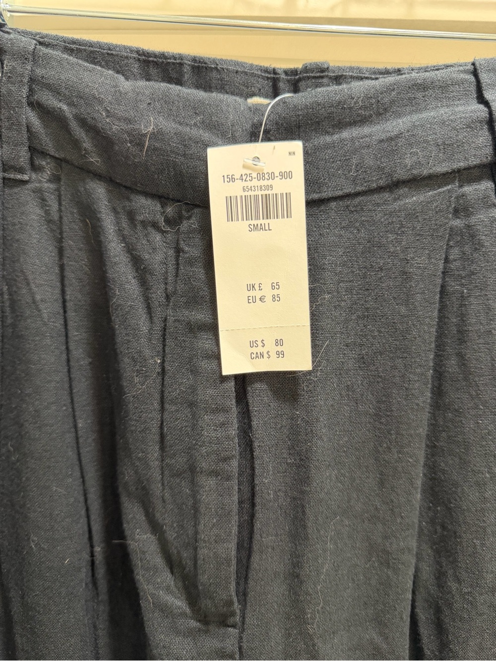Abercrombie Sloan Linen Women's Black Wide-Leg Dress Pants - Picture 2 of 2